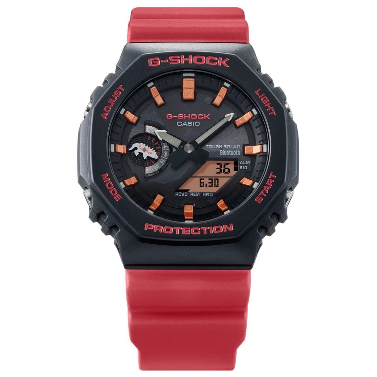 frente del Reloj G-SHOCK CASIO Charles Darwin Foundation GA-B2100CD-1A4 rojo