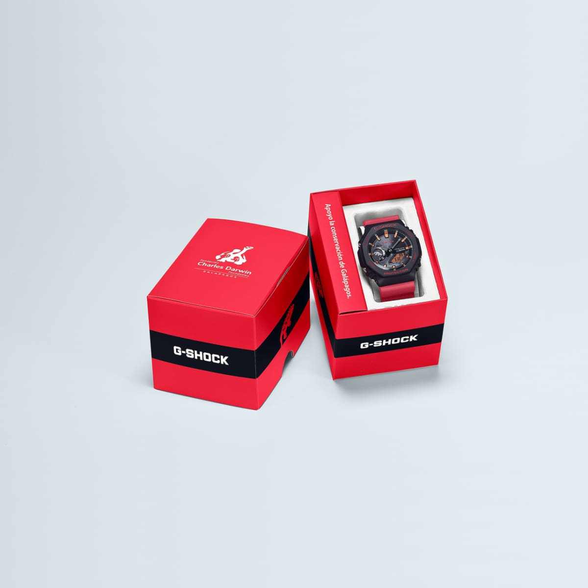 Empaque especial de Reloj G-SHOCK CASIO Charles Darwin Foundation GA-B2100CD-1A4 rojo