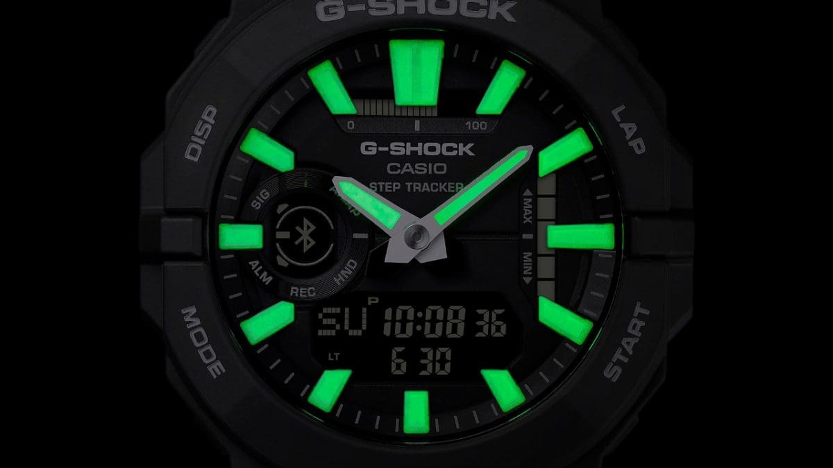 índices fosforescentes G-SHOCK CASIO GBA-950-7A