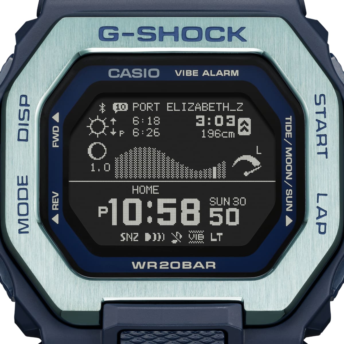 GBX-100TT-2, reloj CASIO G-LIDE GBX-100 azul, reloj azul,  GBX-100TT-2