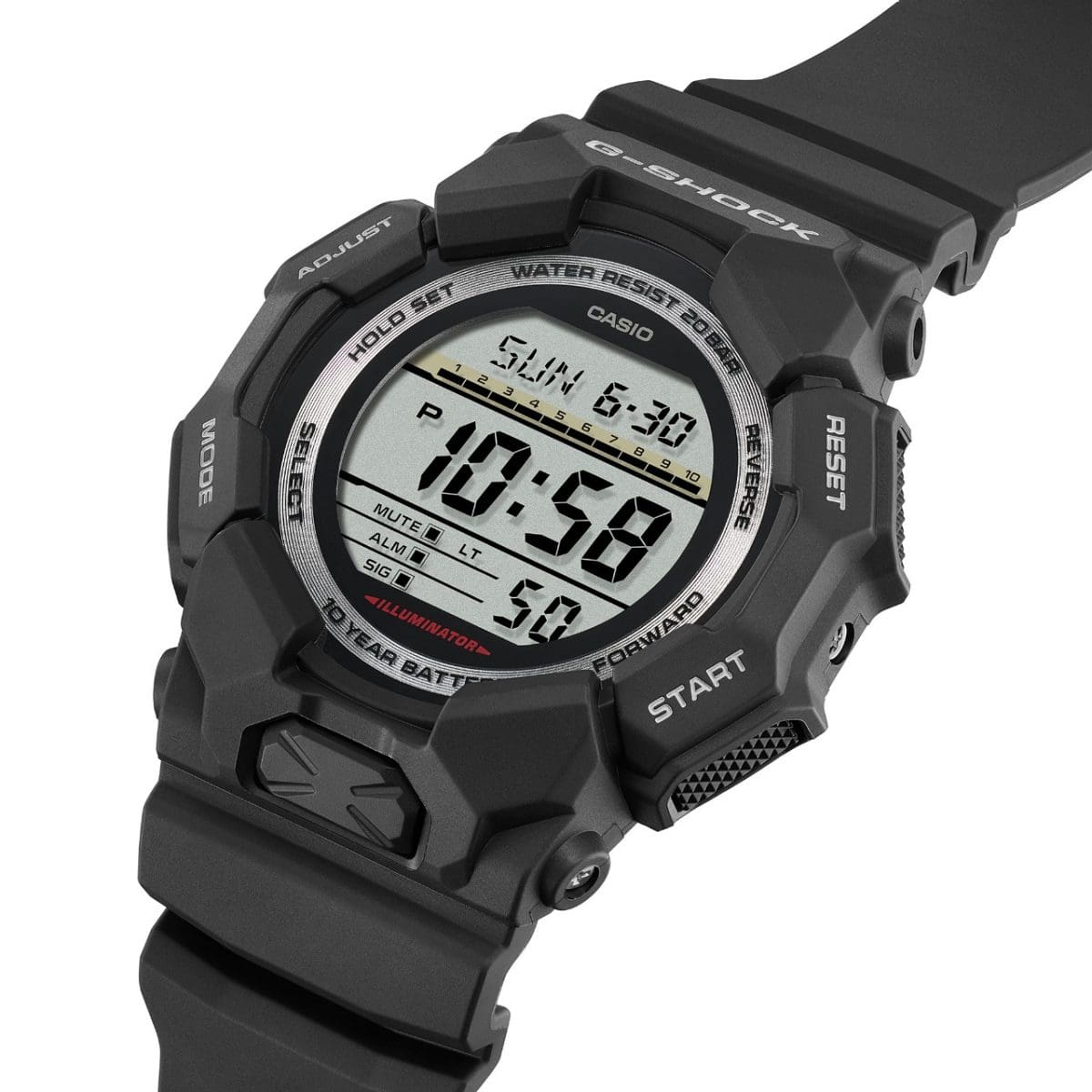 pantalla del Reloj CASIO G-SHOCK New Rugged Digital Basic 10 Year GD-010-1C
