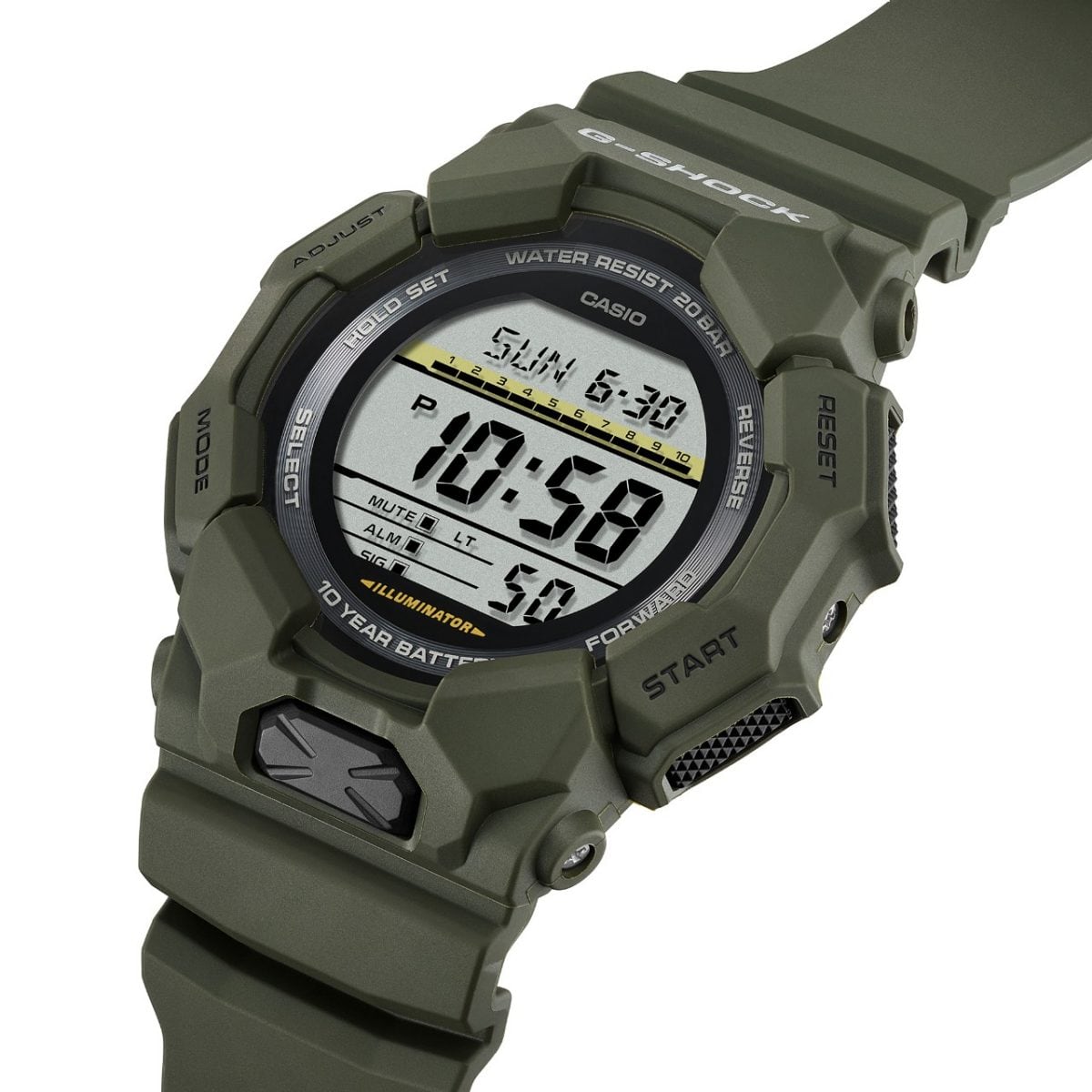 Reloj CASIO G-SHOCK New Rugged Digital Basic 10 Year GD-010-3C verde