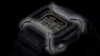 GLX-5600KB-1 Un protector negro enchapado por ionización mejora la resistencia del reloj