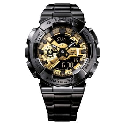 Reloj G-SHOCK CASIO Metal Band GM-110BD-1A9 negro con dorado