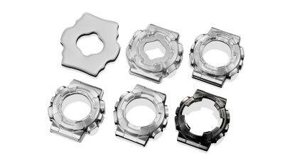 Estructura resistente a golpes con un marco metálico con una forma compleja del GM-110BD-1A9 negro