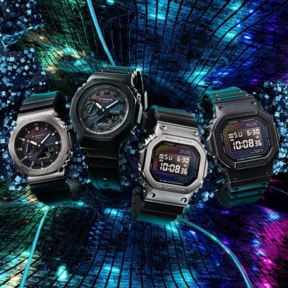 Desde la izquierda: GM-2100RW-1A, GA-2100RW-1A, GM-5600RW-1, DW-5600RW-1