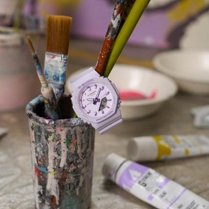 Reloj G-SHOCK CASIO  GMA-P2125W-6A morado con pantalla analógico digital