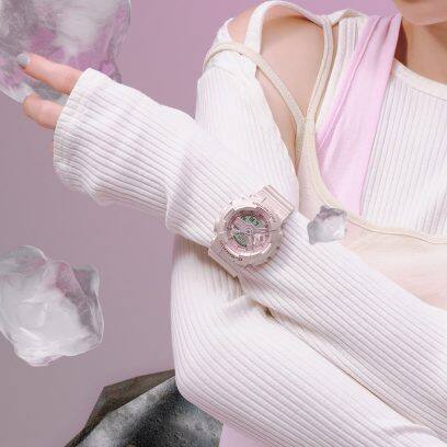 uso del Reloj G-SHOCK CASIO Silky Tone Texture GMA-S110ST-4A rosa