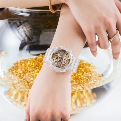 reloj Casio G-shock transparente mujer GMA-S120SG-7A