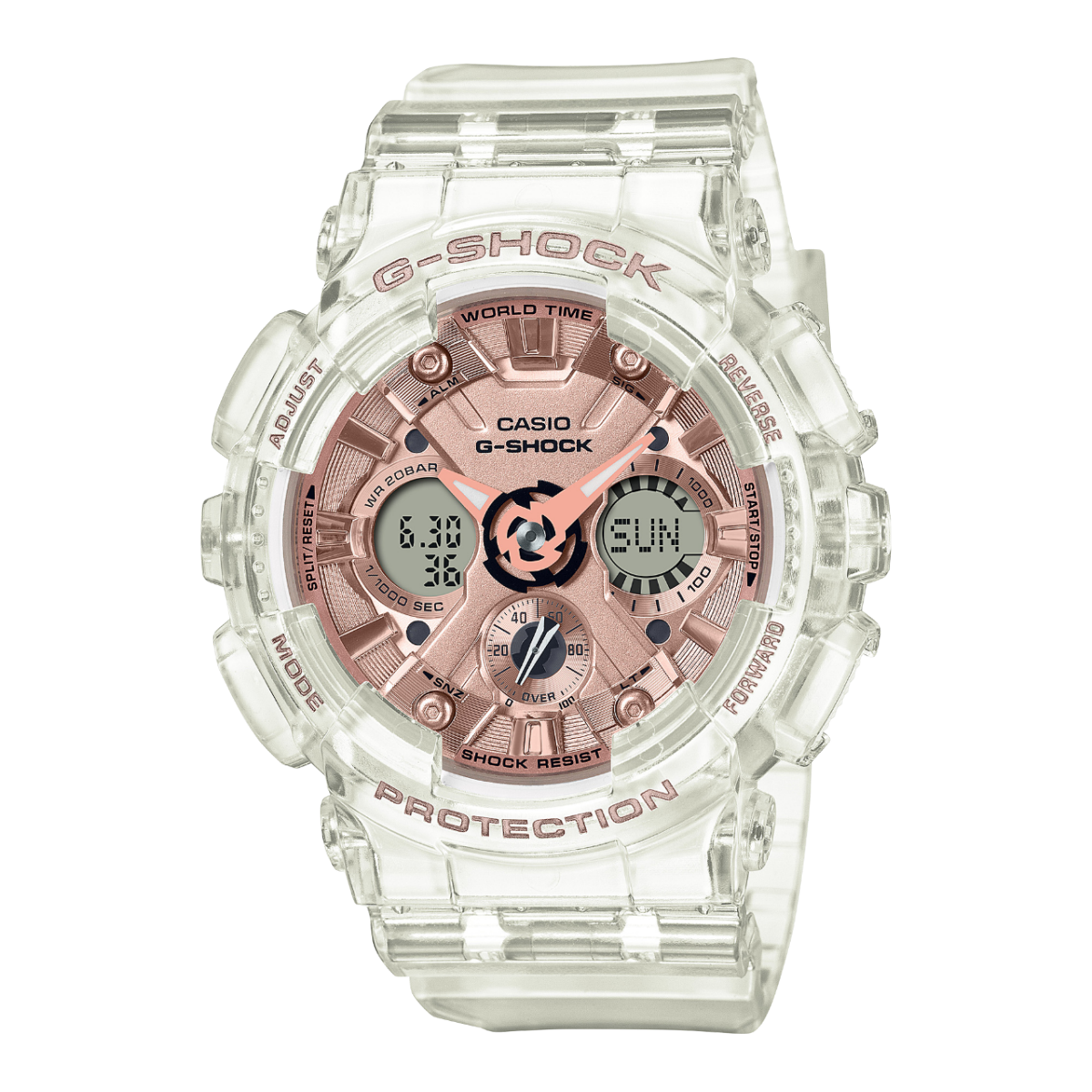 Reloj Casio G-Shock transparente mujer GMA-S120SR-7A