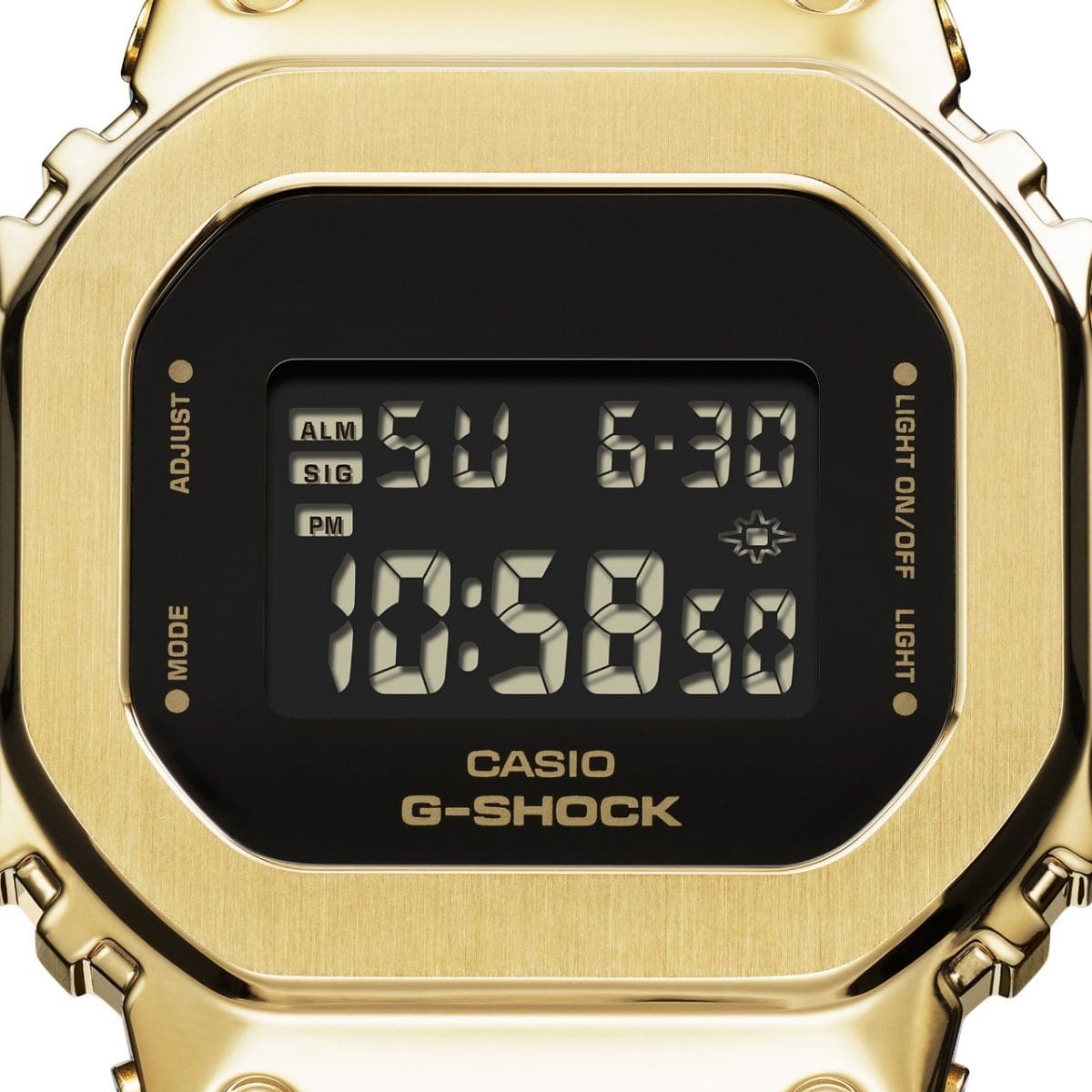 Casio G-Shock GM5600-1 Reloj digital con bisel de metal de acero inoxidable  para hombre, Plata/Negro, Digital