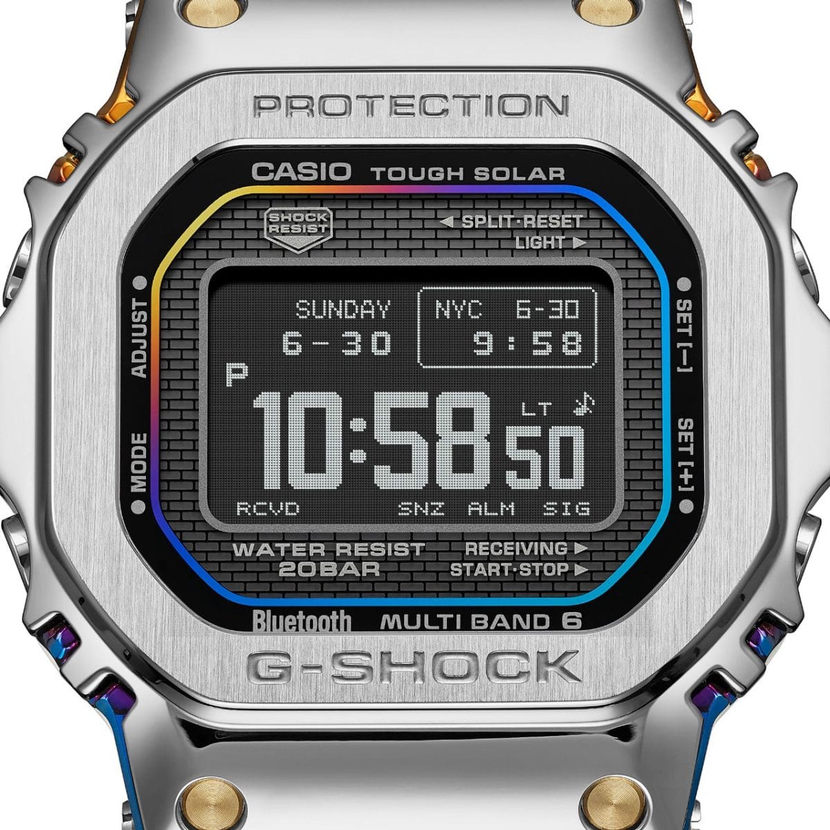 GMW-BZ5000RC-1 Fuente de la pantalla principal: Estándar, tipo A: Visualización de hora dual