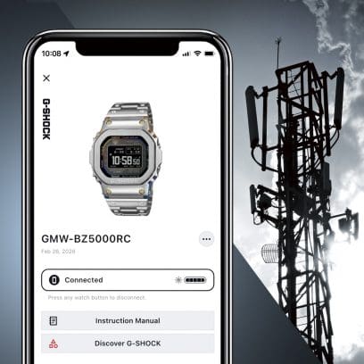GMW-BZ5000RC-1 Indicación de la hora con energía solar, control por radio y conectividad Bluetooth®