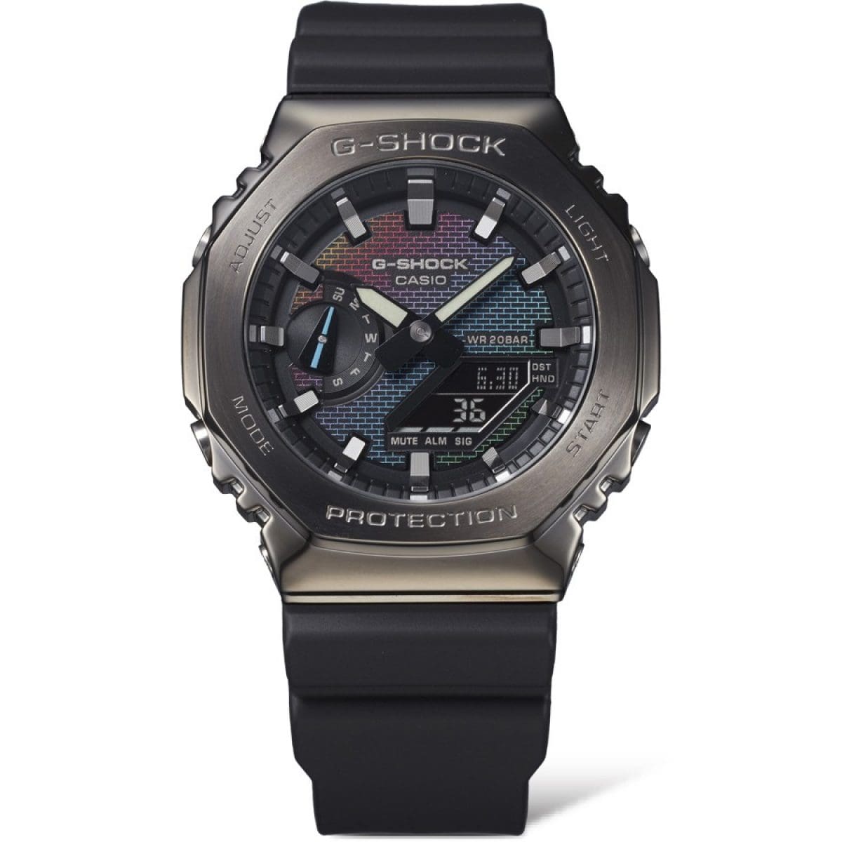 caratula del Reloj CASIO G-SHOCK Rainbow Brick Wall GM-2100BRW-1ACR