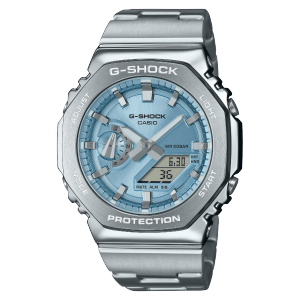 Reloj Casio G-Shock GM-2110D plateado y azul
