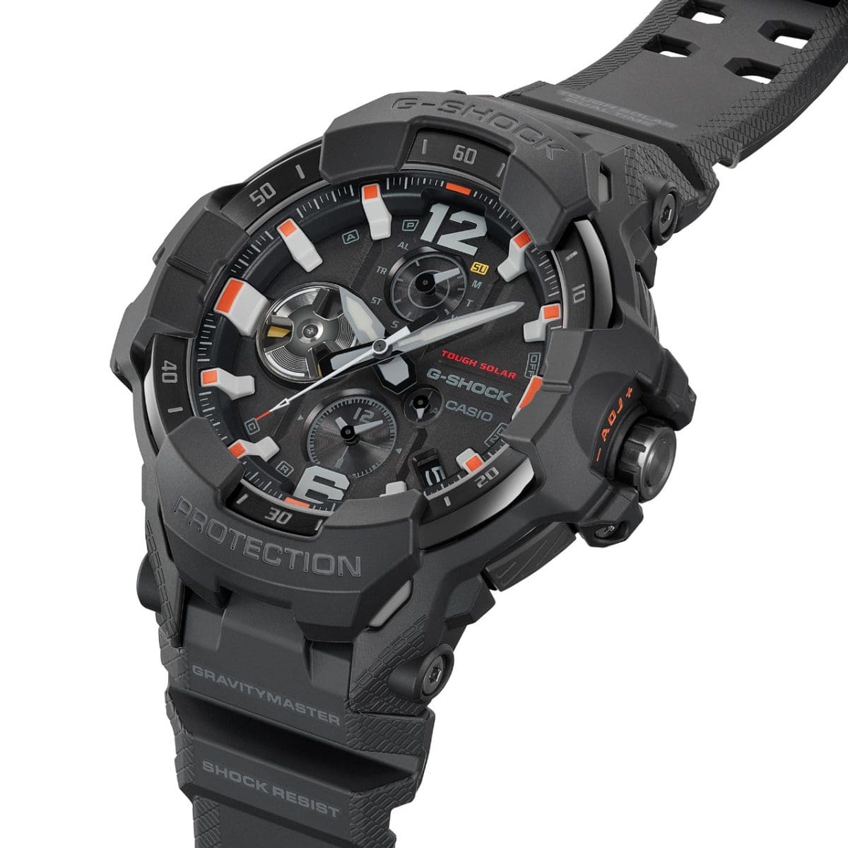 Detalle de la pantalla del Reloj CASIO G-SHOCK Mudmaster Emergency Colors GR-B300EC-1A