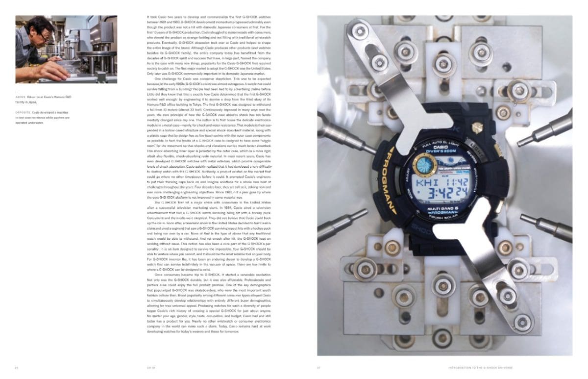 paginas internas del  Libro del 40th Aniversario de G-Shock