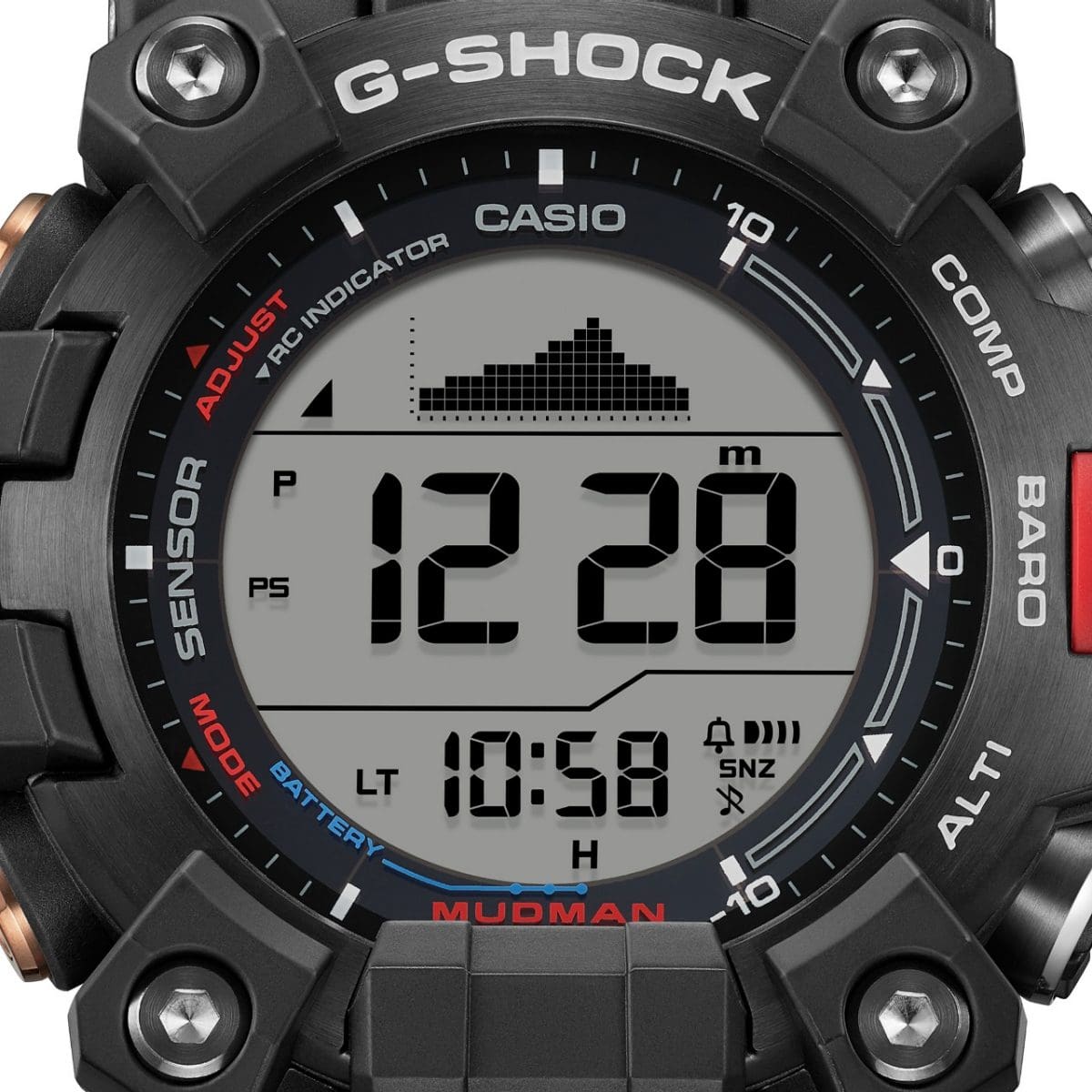 GW-9500TLC-1 Visualización del altímetro del Reloj Casio G-SHOCK Team Land Cruiser negro GW-9500TLC-1