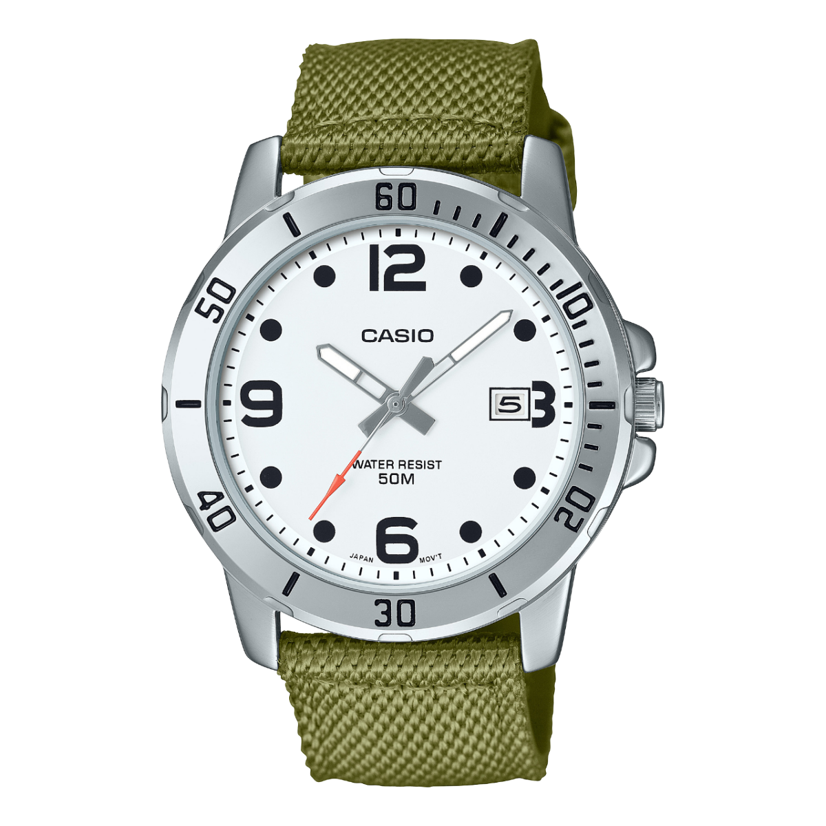 Reloj CASIO VD01 Cloth band verde olivo MTP-VD01C-3BV