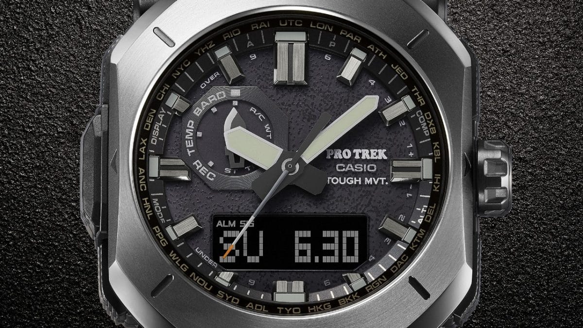 PRW-6900YB-3 Diseño de dial inspirado en equipo de campamento