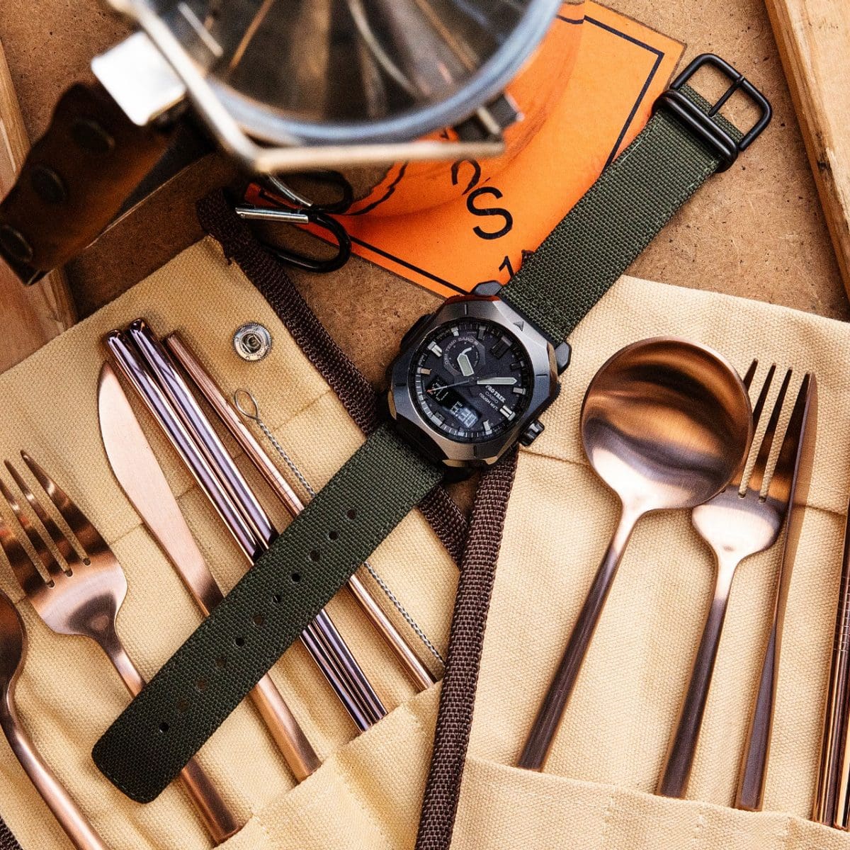 nuevo Reloj CASIO PRO TREK PRW-6900YB-3 verde olivo