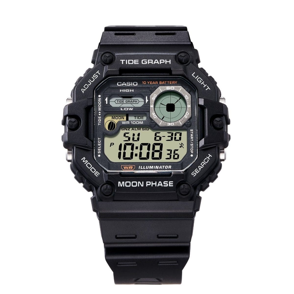 Reloj CASIO WS-1700H-1A TIDE X SQUARE negro