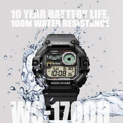 Reloj CASIO WS-1700H-1A TIDE X SQUARE negro