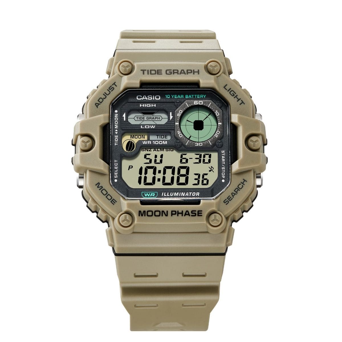 Reloj CASIO WS-1700H-5A TIDE X SQUARE beige