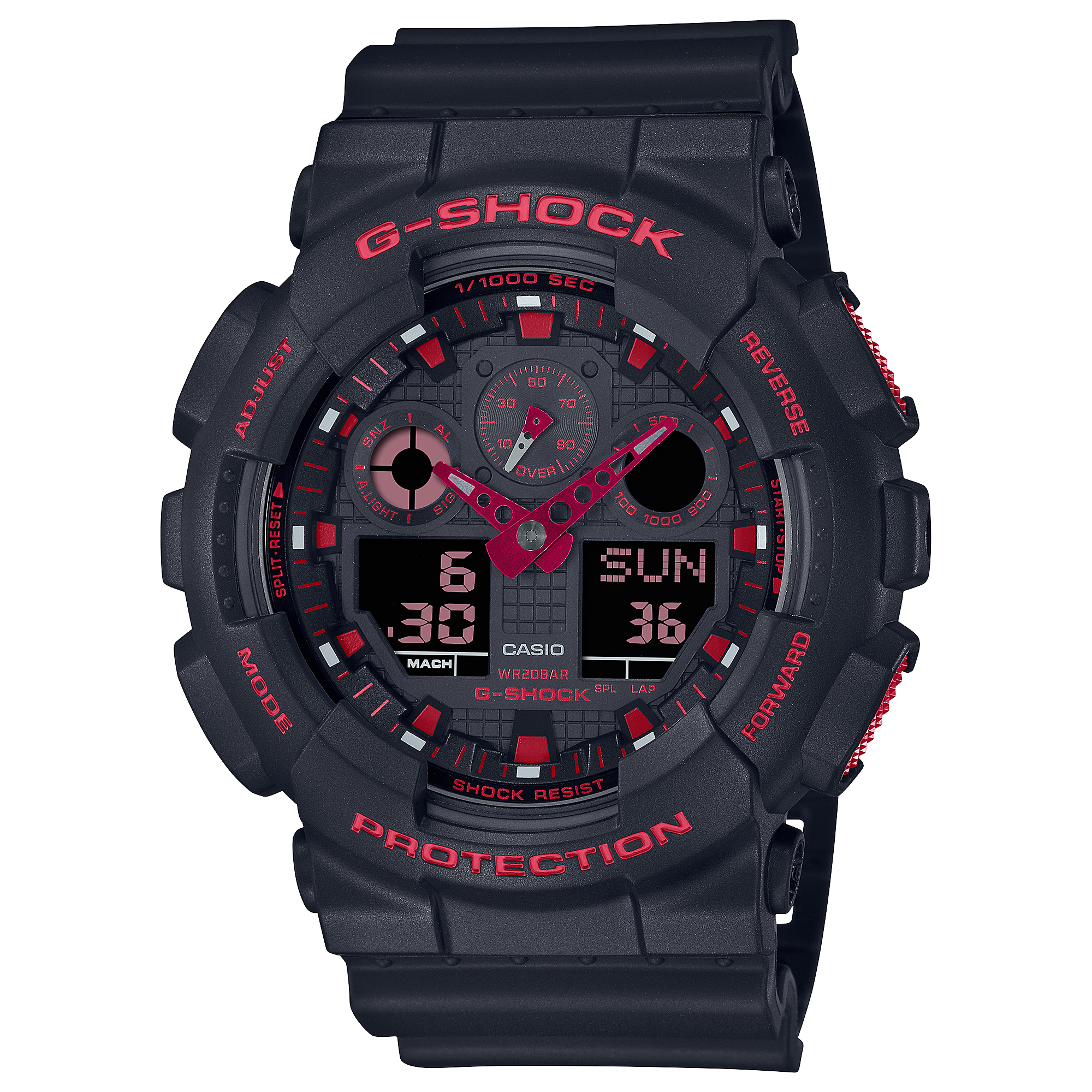 G-SHOCK GA-100BNR-1AJF デジアナ腕時計 ブラック/レッド GA-100BNR-1A | CASIO MALAYSIA