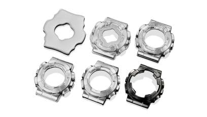 GM-110D-8A Shock-resistant structure featuring a metal bezel with an intricate form