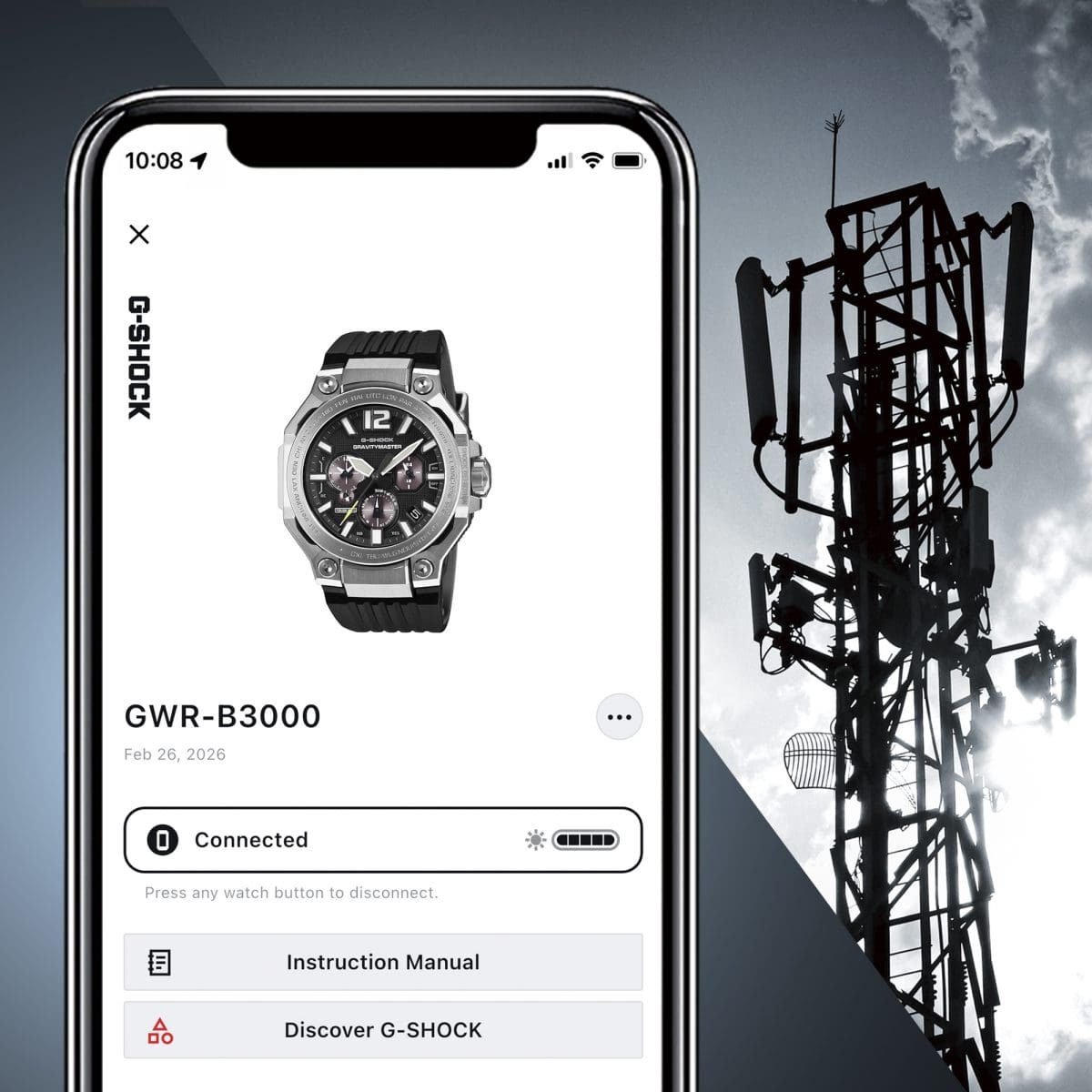 GWR-B3000-1A Solar-powered timekeeping with radio control and Bluetooth® connectivity