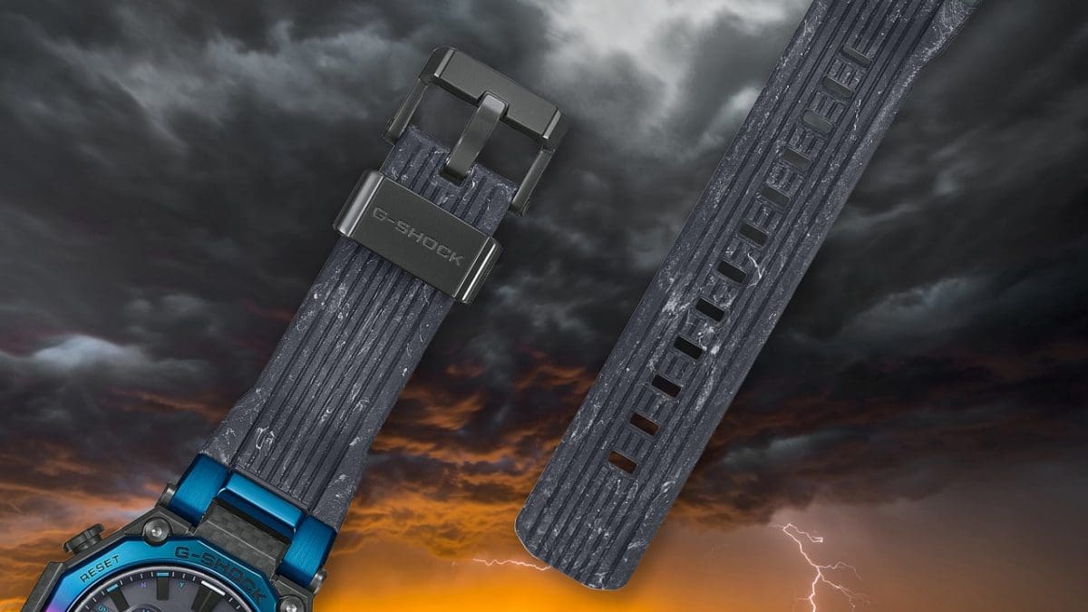MTG-B2000YST-1A Mixed-color molded soft urethane band recalls dark, stormy clouds