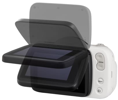 Het opklapbare display van de dermatologische camera van CASIO