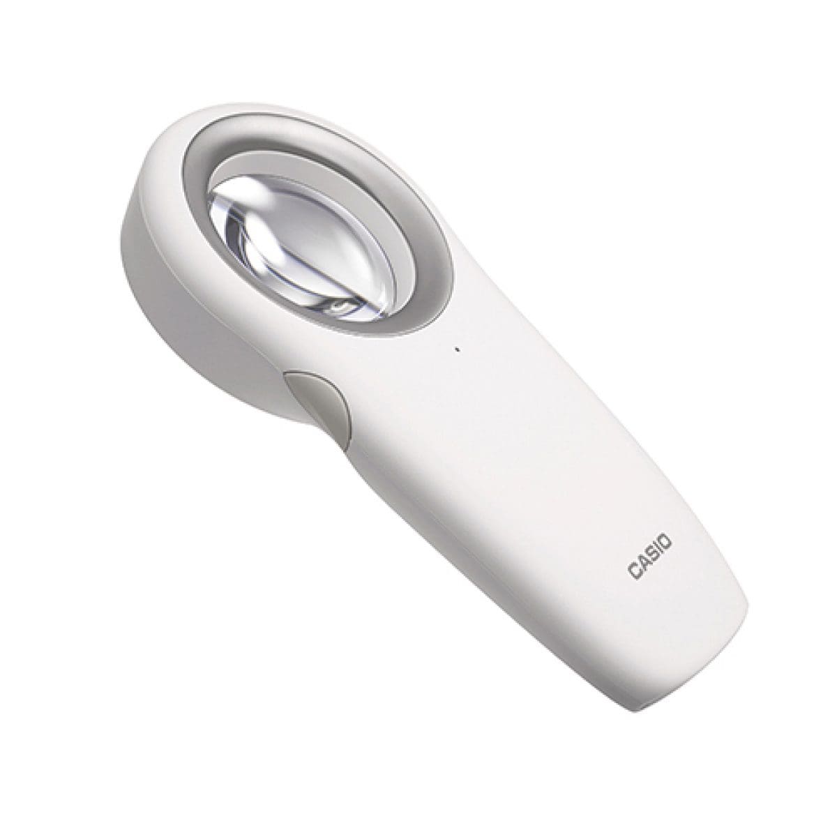 Close-up van de dermatologische microscoop DZ-S50 met brede handgreep en groot vergrootglas.