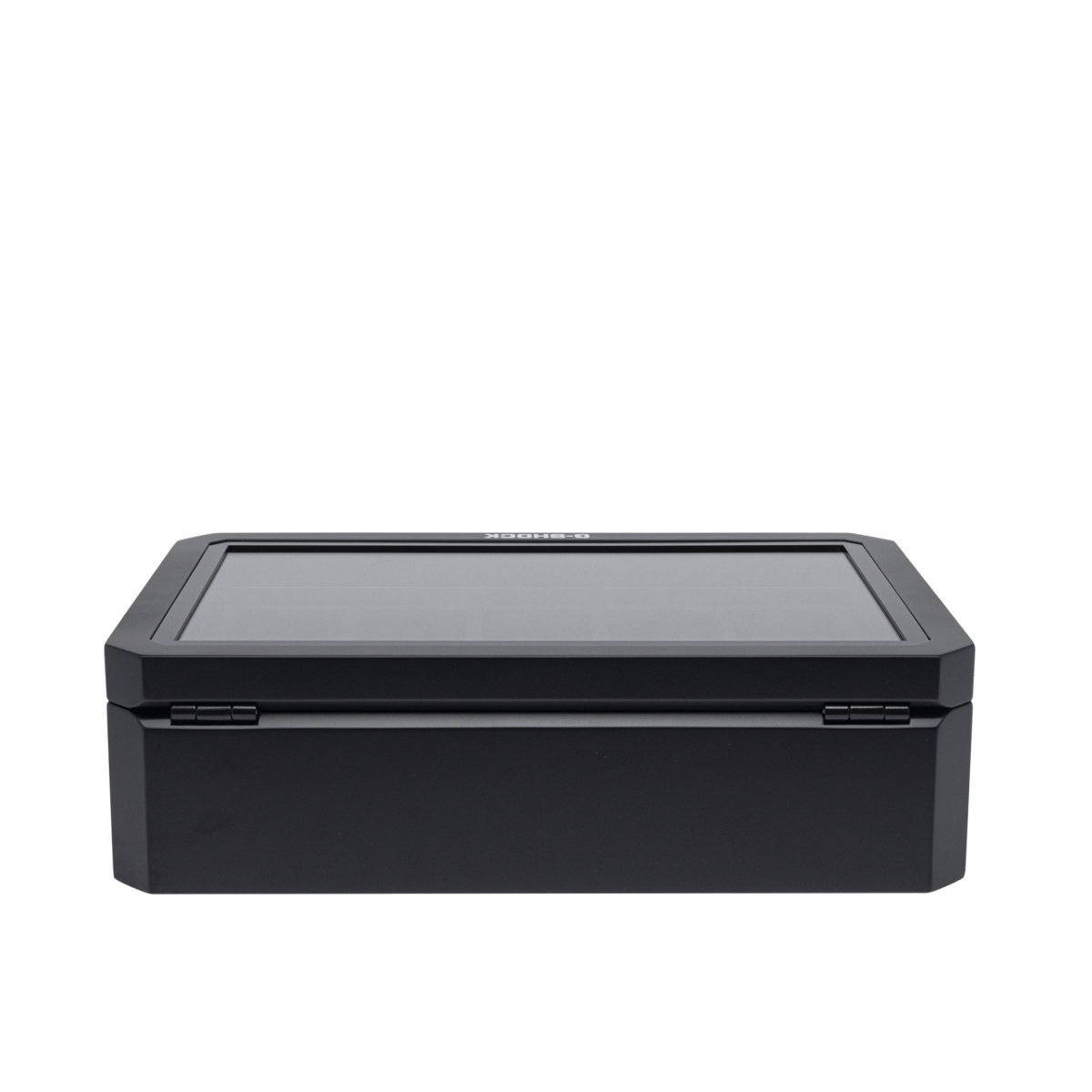 Achteraanzicht van de gesloten horlogekast