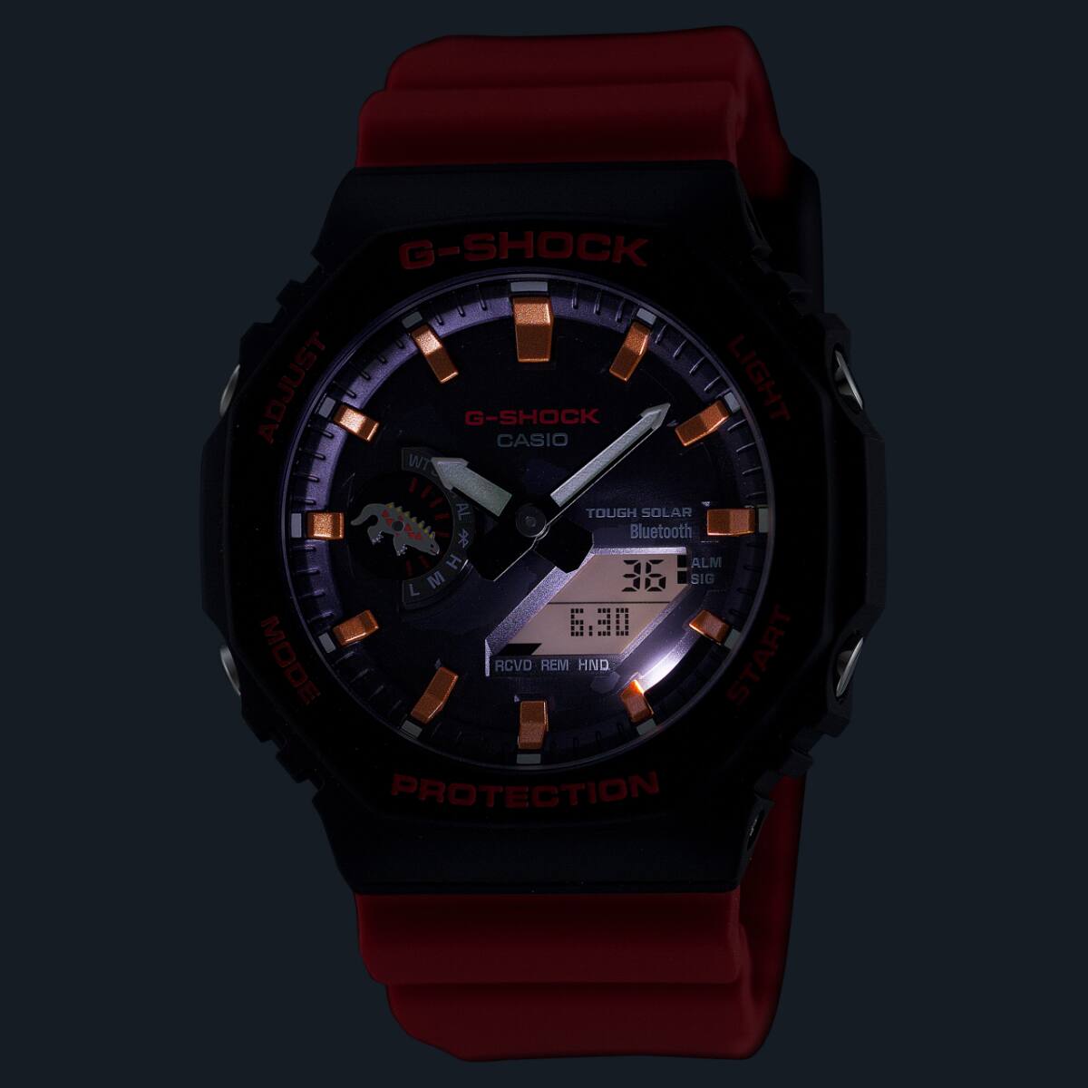 LED licht in het display van de GA-B2100CD