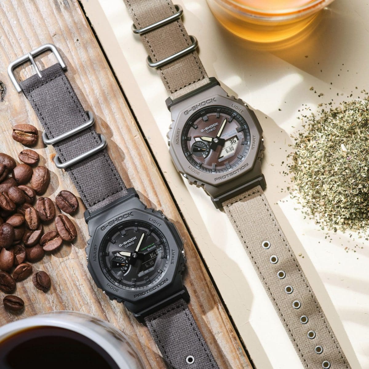 From left: GA-B2100CT-1A5, GA-B2100CT-5A