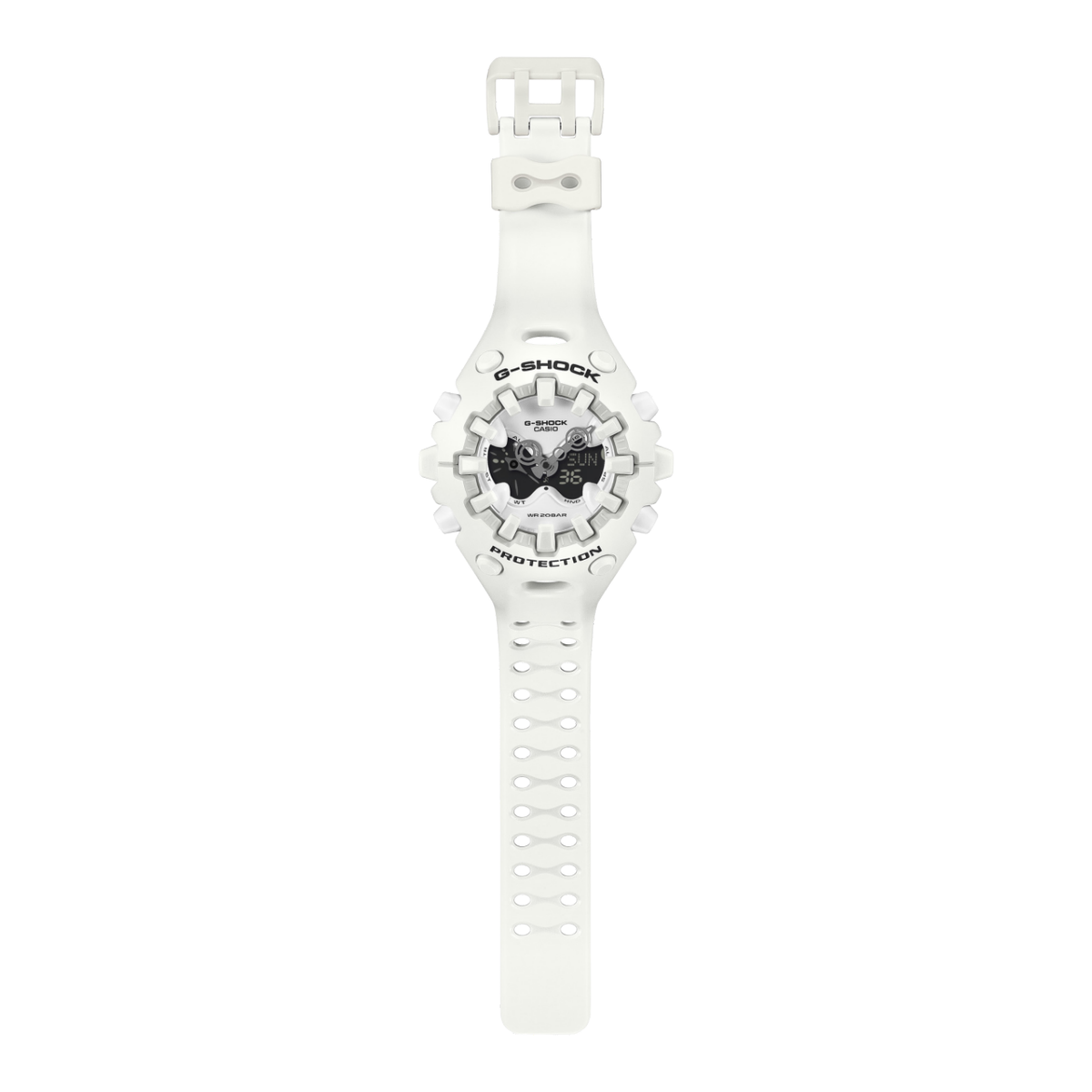 Totaalbeeld van de GA-V01-7AER met geopende armband.