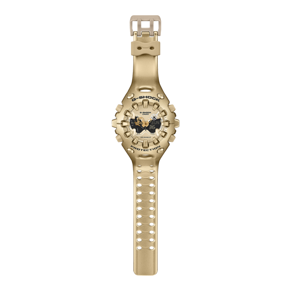 Totaalbeeld van de GA-V01A-9AER met geopende armband.