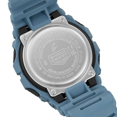 Gegraveerde achterkant van de GBX-100 kast