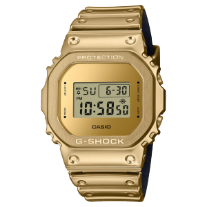 G-SHOCK polshorloge GM-5600YMG-9 met goudkleurige siliconen horlogeband en goudkleurige, rechthoekige digitale display