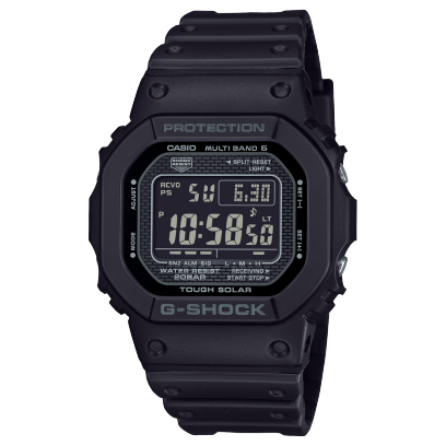 Zwart digitaal horloge GW-5000HS-1 met rechthoekige kast en kunststof band