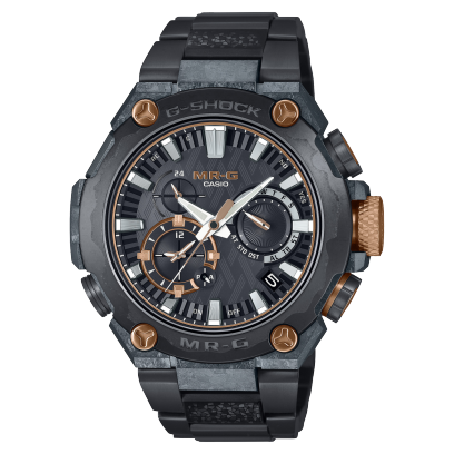 De hoogwaardige G-SHOCK MRG-B2000JS-1A met zwarte band en titanium kast