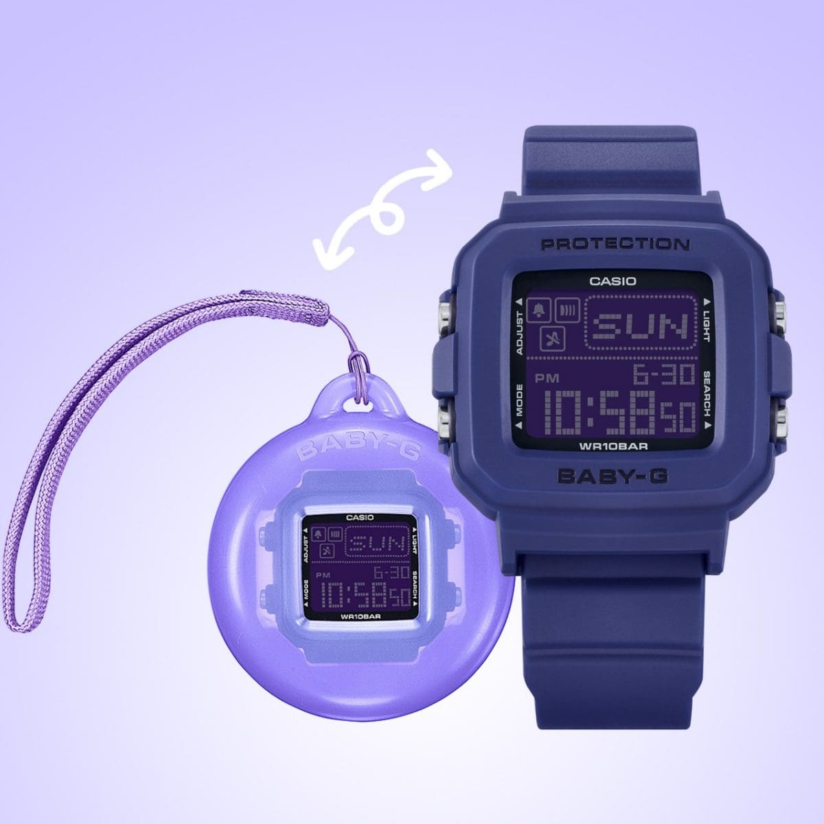 BGD-10K-2 Two-way watch and charm style to match any mood or fashion