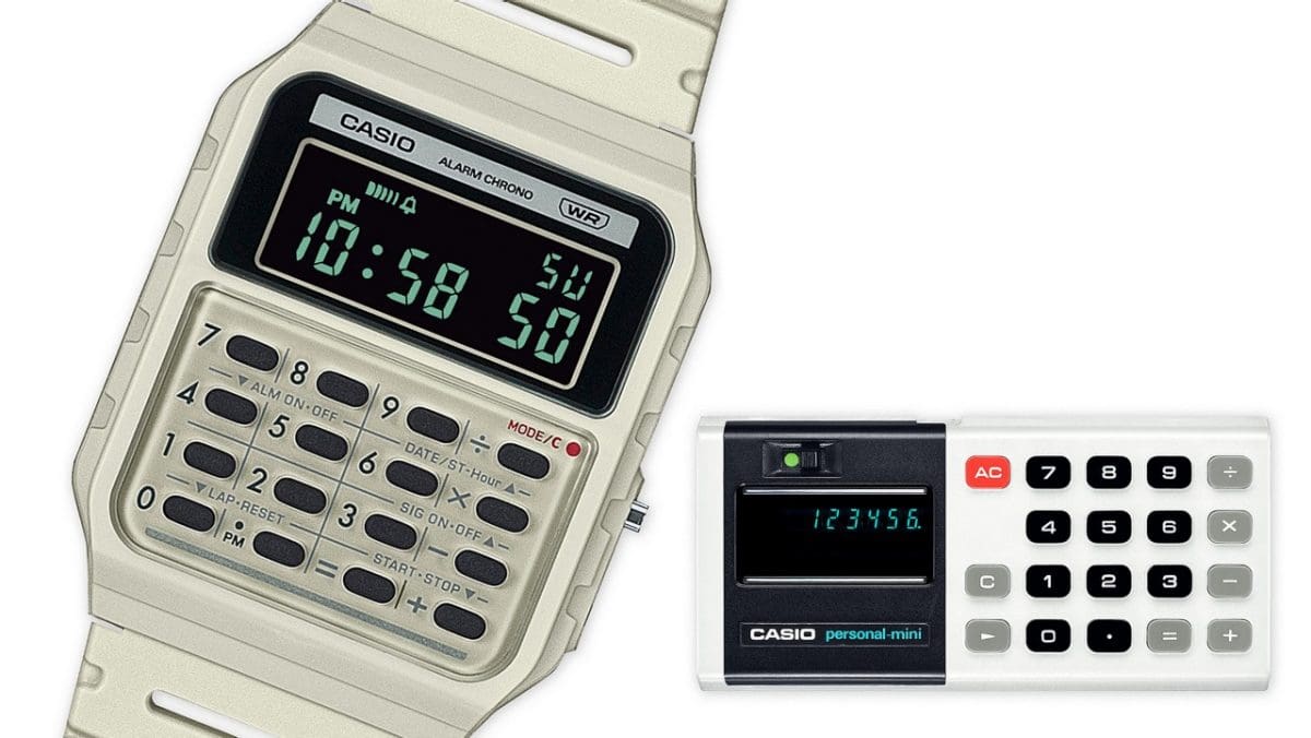 CA-53WB-1B Design and colors pay homage to Casio Mini calculators