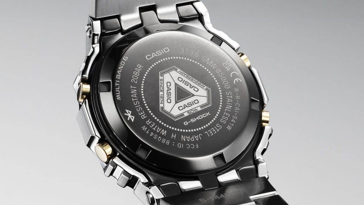 GMW-B5000SS-2 Screw-lock case back engraved with 50th anniversary logo