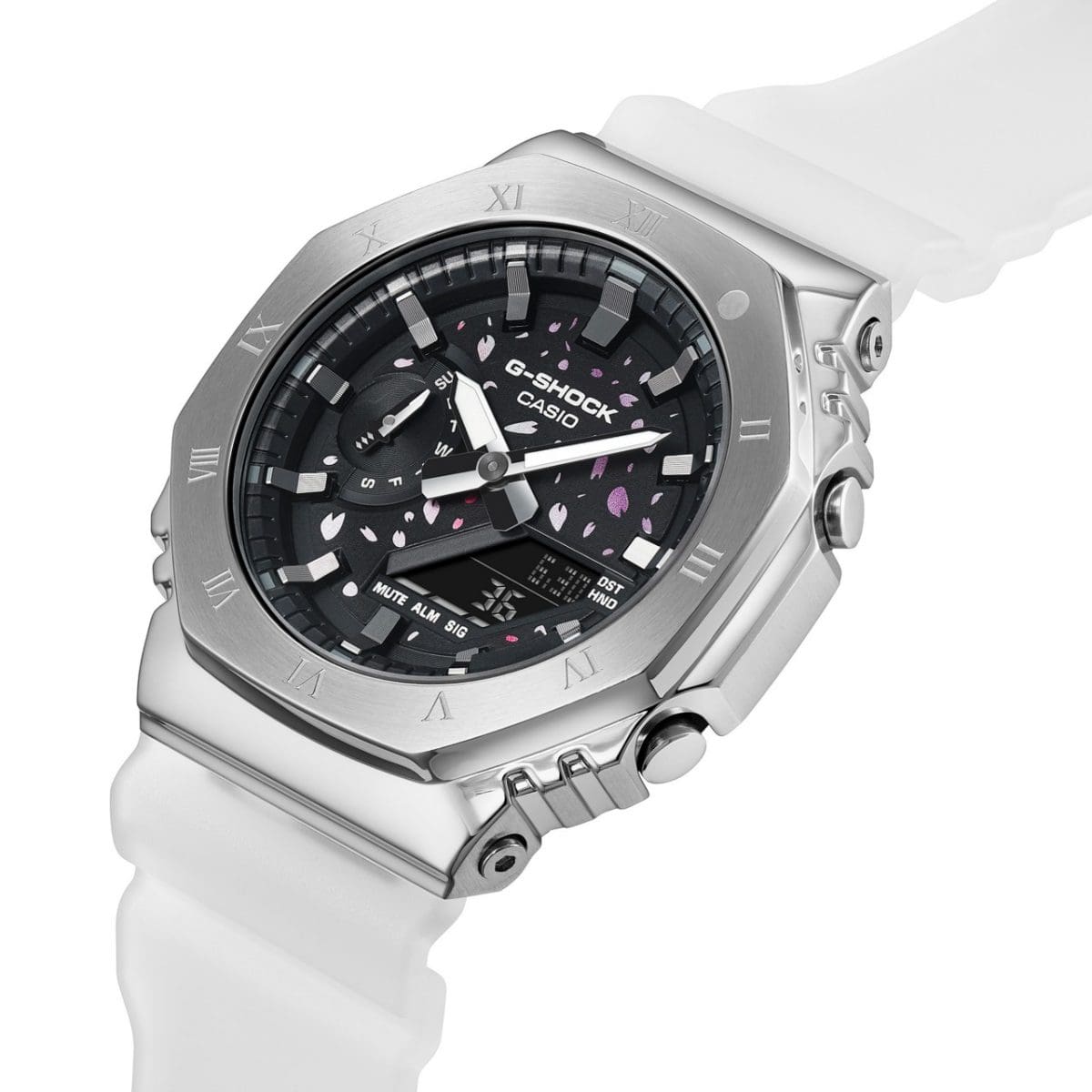 GM-2100TTTR-8A Metal octagonal bezel engraved with Roman numerals