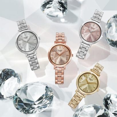 Clockwise from top right: SHE-4558D-4A, SHE-4558G-9A, SHE-4558PG-4A, SHE-4558D-7A