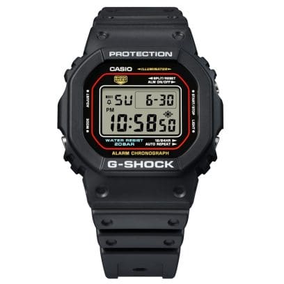 Fotografia do produto do relógio G-SHOCK GW-5600RL-1A com mostrador digital e bracelete preta