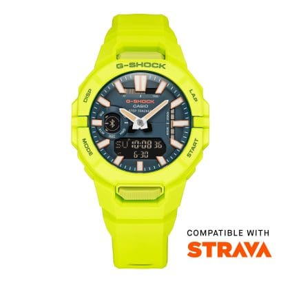O relógio de pulso GBA-950-9A3ER da G-SHOCK é compatível com o STRAVA